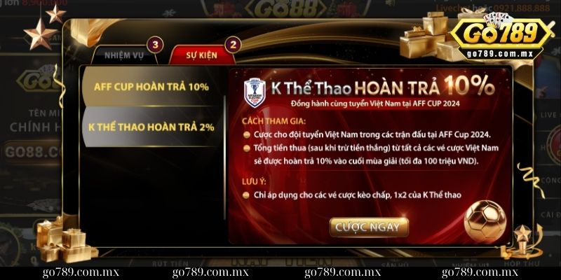 Khuyến mãi Go789 - Tổng hợp các sự kiện lôi cuốn, hấp dẫn 2 Các chương trình khuyến mãi tại Go789 hiện nay